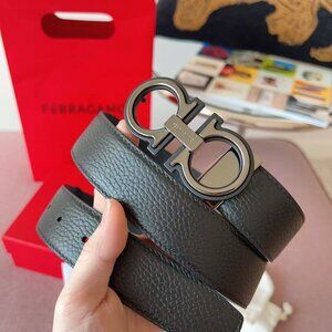 Ferragamo black cowhide belt size 32